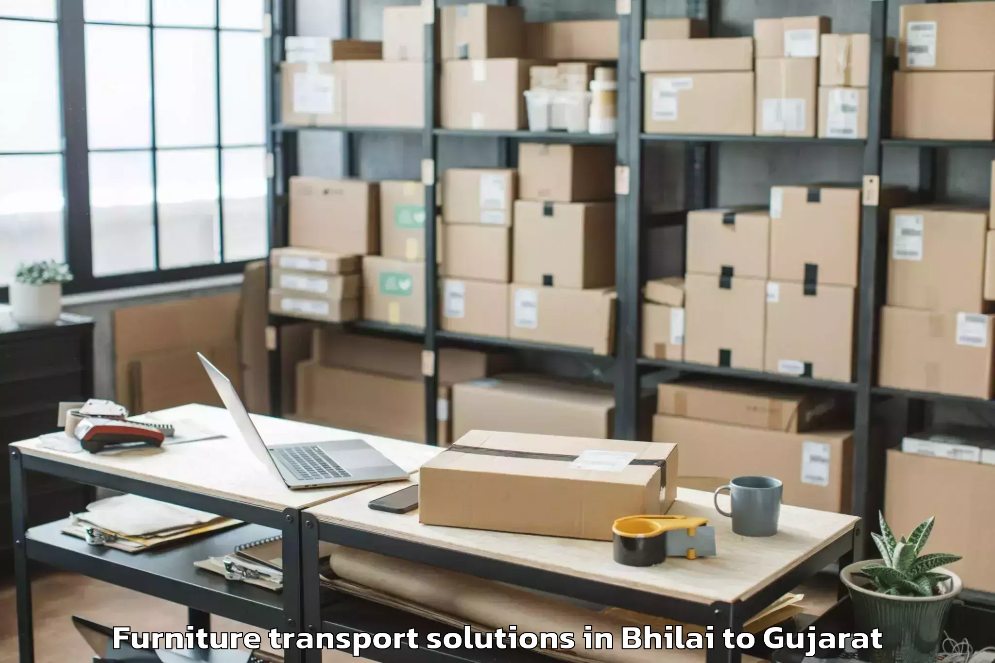 Expert Bhilai to Dhuvaran Furniture Transport Solutions